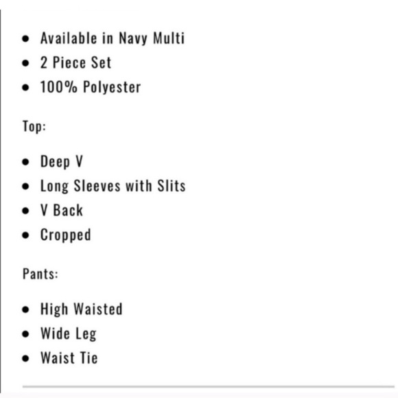 🪞 deep v neck cropped top and tie waist wide leg palazo pants matching set - Picture 8 of 11